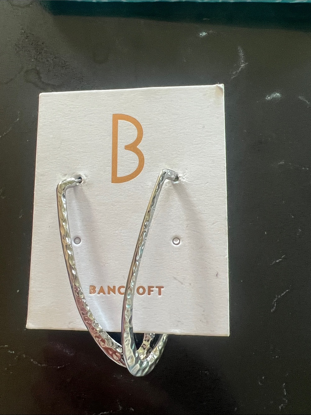 Bancroft Silver Hammered Hoop Earrings